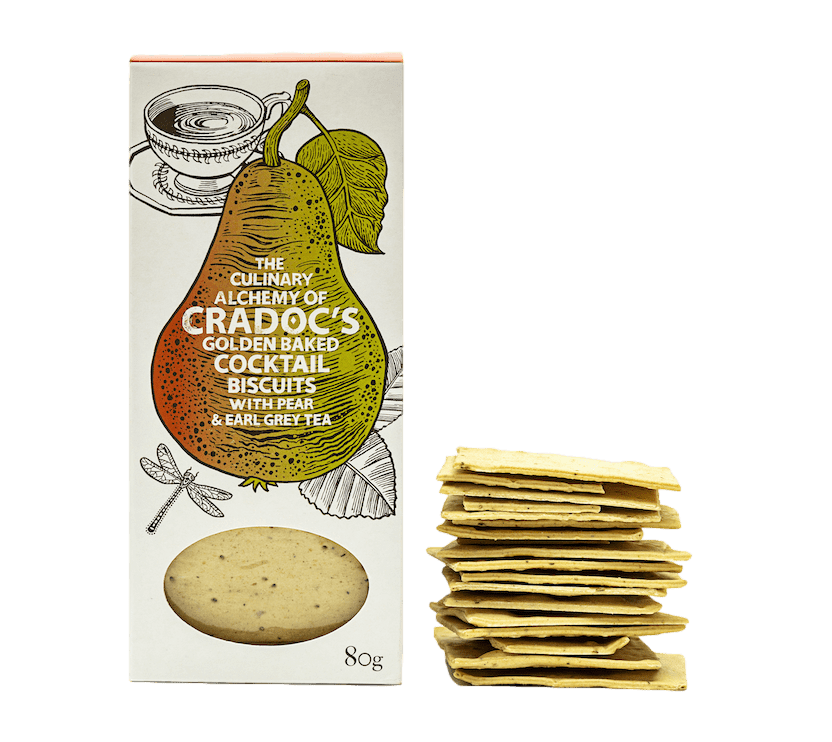 Cradoc’s Savoury Biscuits - Pear & Earl Grey Tea Crackers - thewelshproducestall