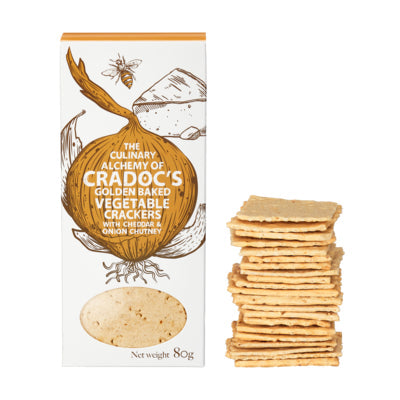 Cradoc’s Savoury Biscuits - Cheddar Cheese & Onion Chutney Crackers - thewelshproducestall