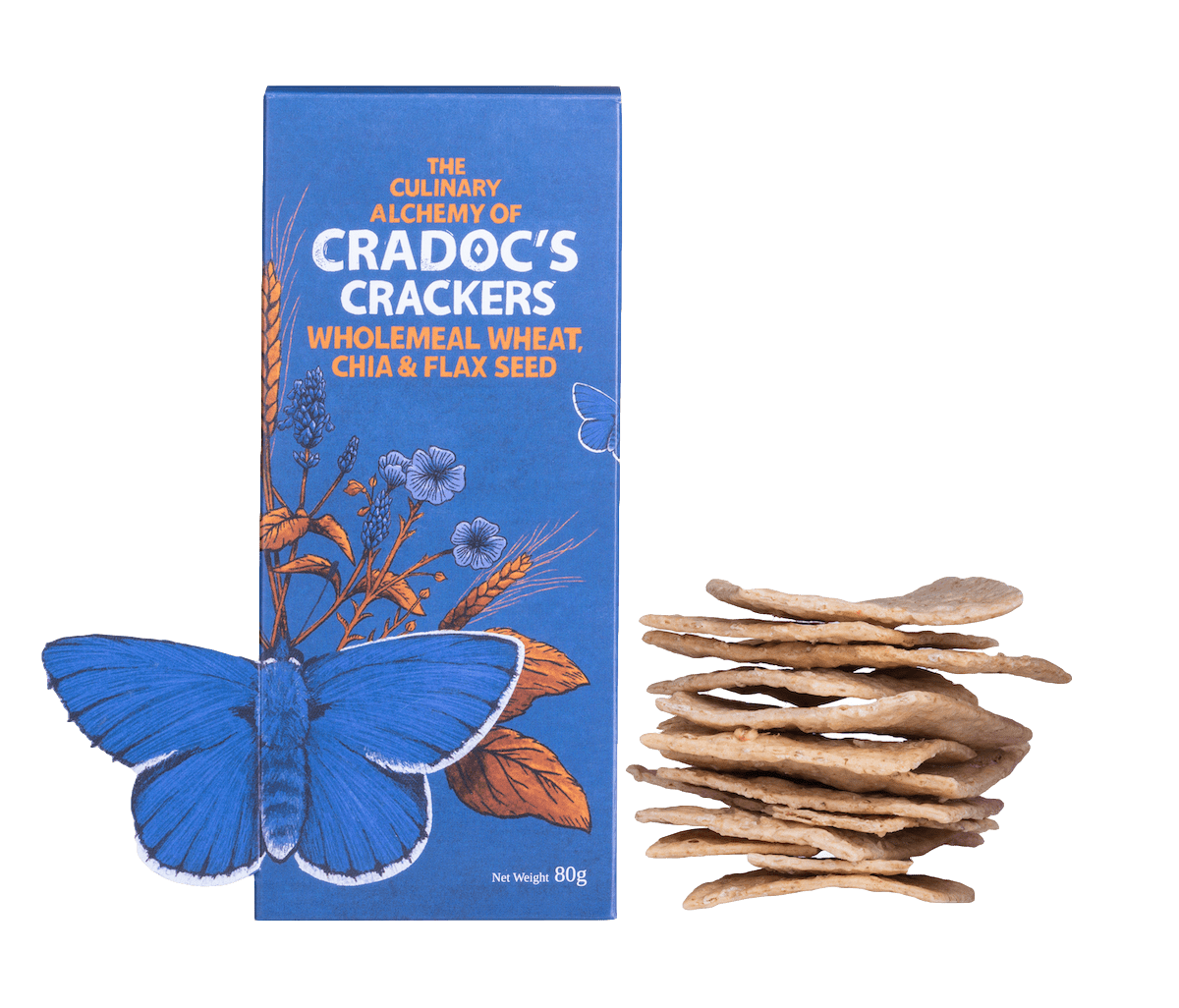 Cradoc’s Savoury Biscuits - Wholemeal Wheat, Chia & Flaxseed Crackers