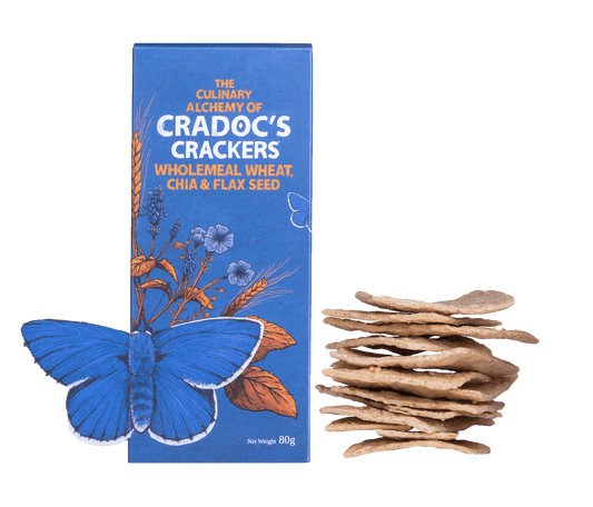 Cradoc’s Savoury Biscuits - Wholemeal Wheat, Chia & Flaxseed Crackers